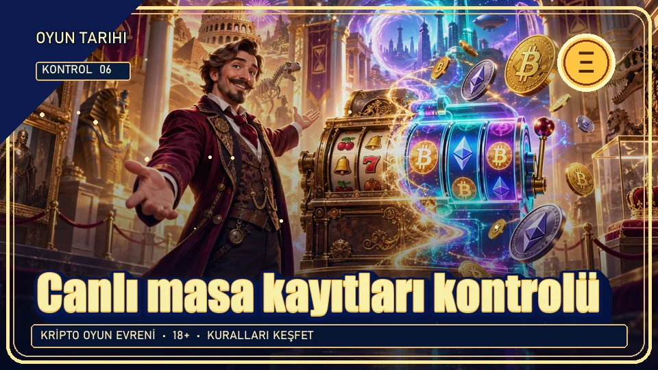 Canlı masa kayıtları için kripto temalı kontrol görseli