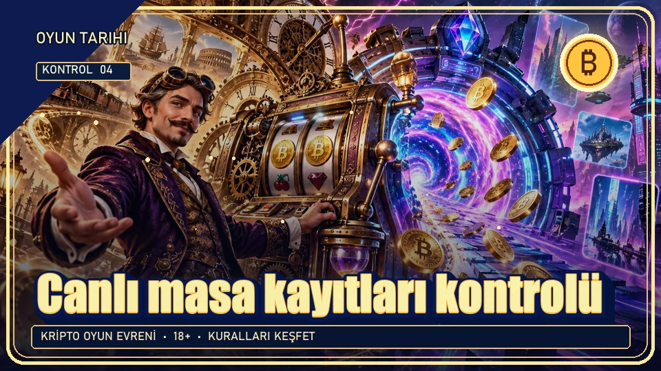 Canlı masa kayıtları için kripto temalı kontrol görseli