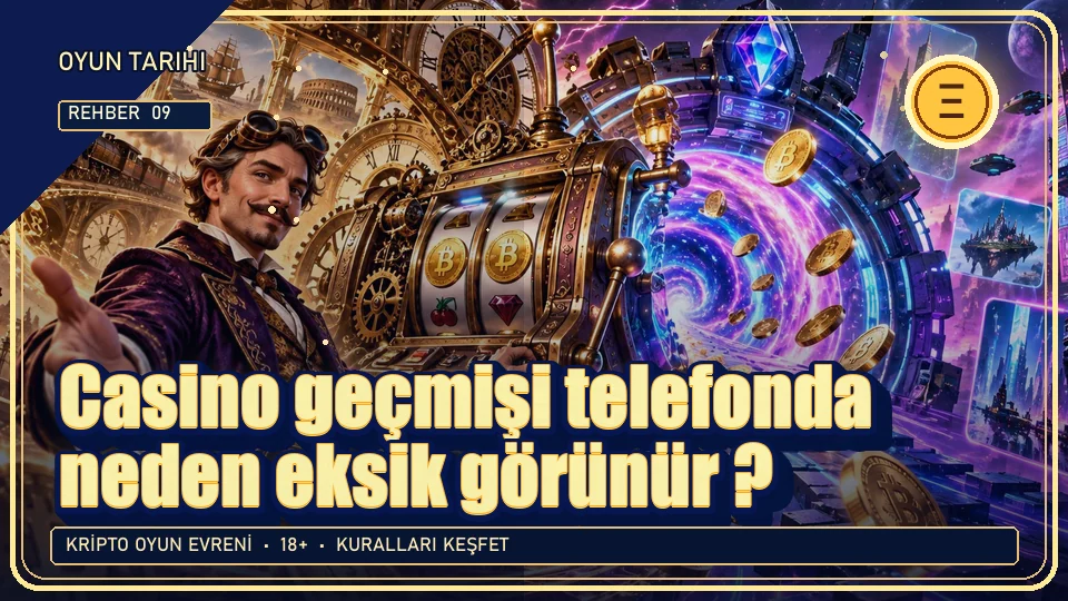 Casino geçmişi telefonda neden eksik görünür? için kripto temalı oyun kapağı