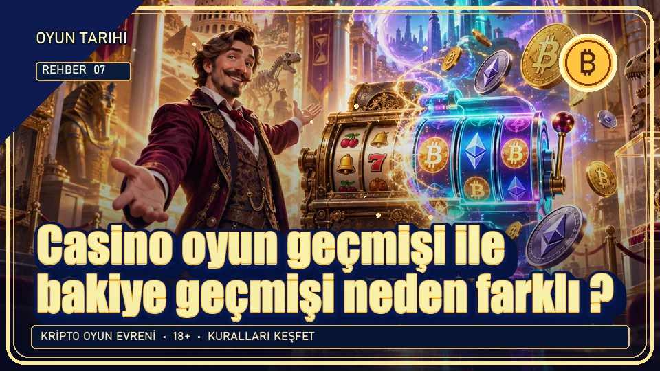 Casino oyun geçmişi ile bakiye geçmişi neden farklı? için kripto temalı oyun kapağı