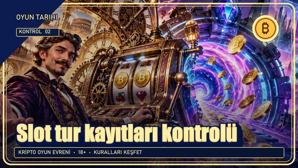 Slot tur kayıtları için kripto temalı kontrol görseli