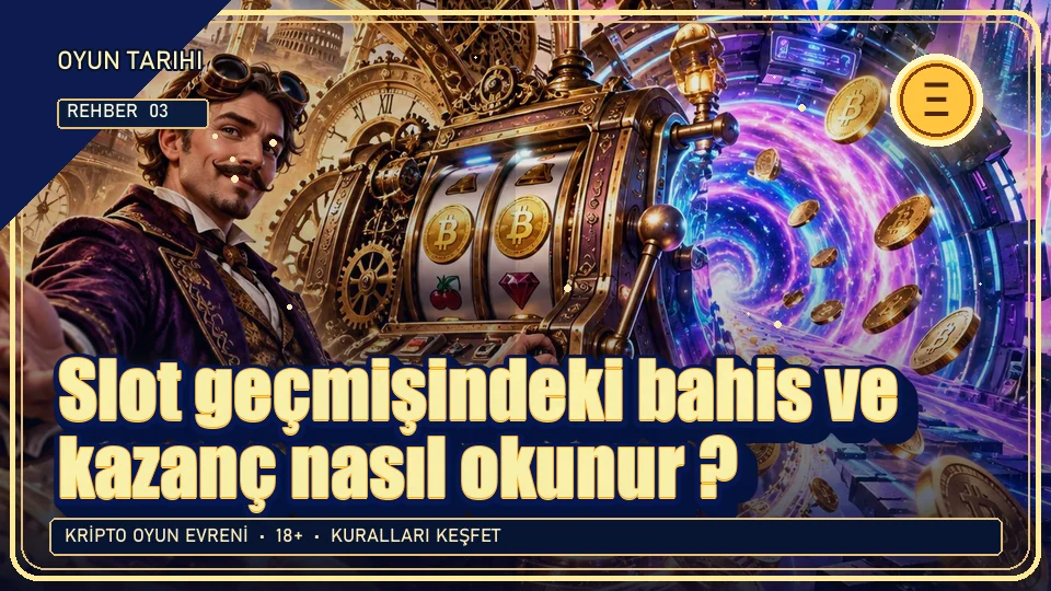 Slot geçmişindeki bahis ve kazanç nasıl okunur? için kripto temalı oyun kapağı